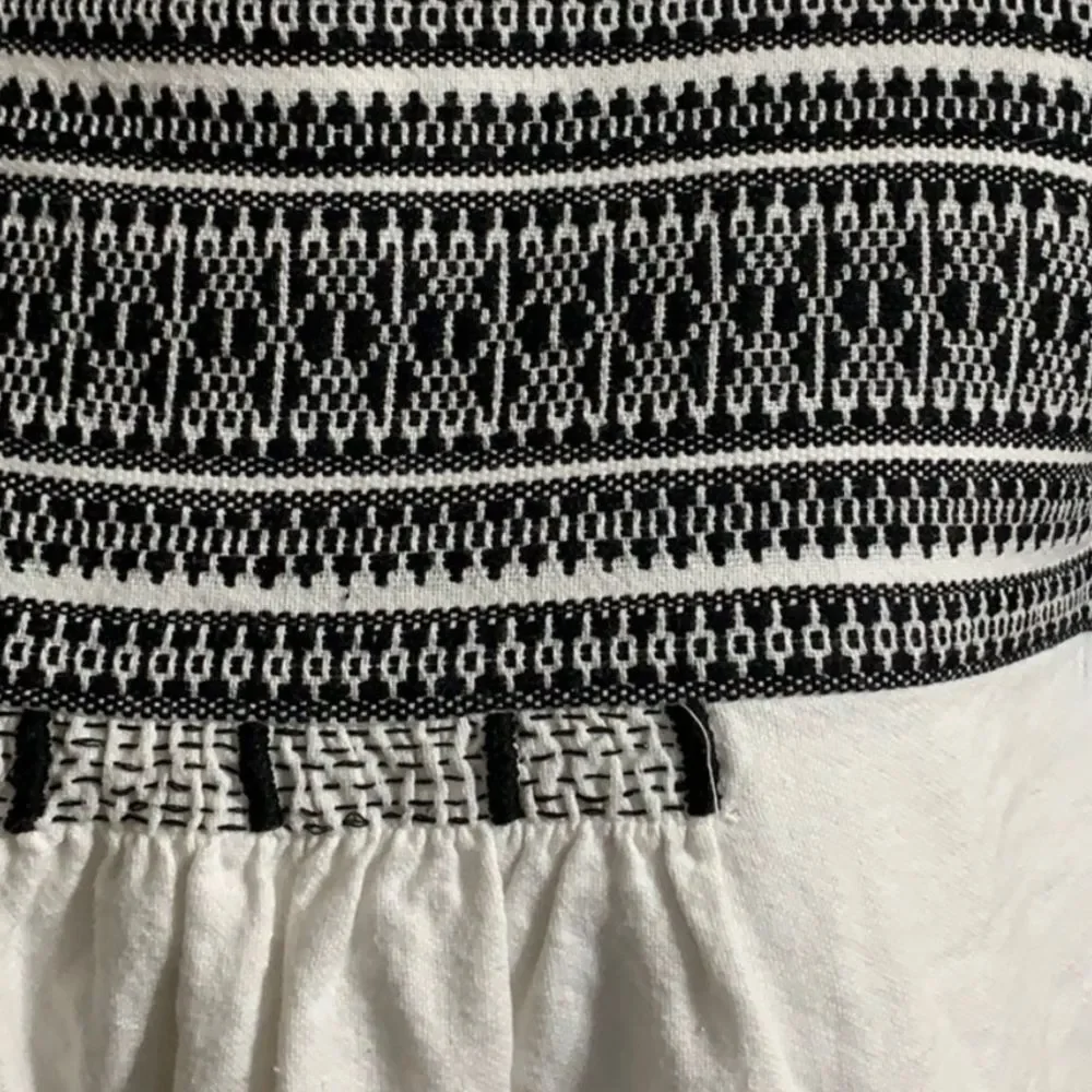 Madewell Cabana Jacquard Shift Dress F0100 XS $158 Ivory Black